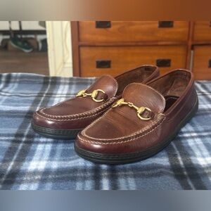 Vintage Gucci Horsebit With Gold Accent Brown Leather Men’s Loafers Size 8